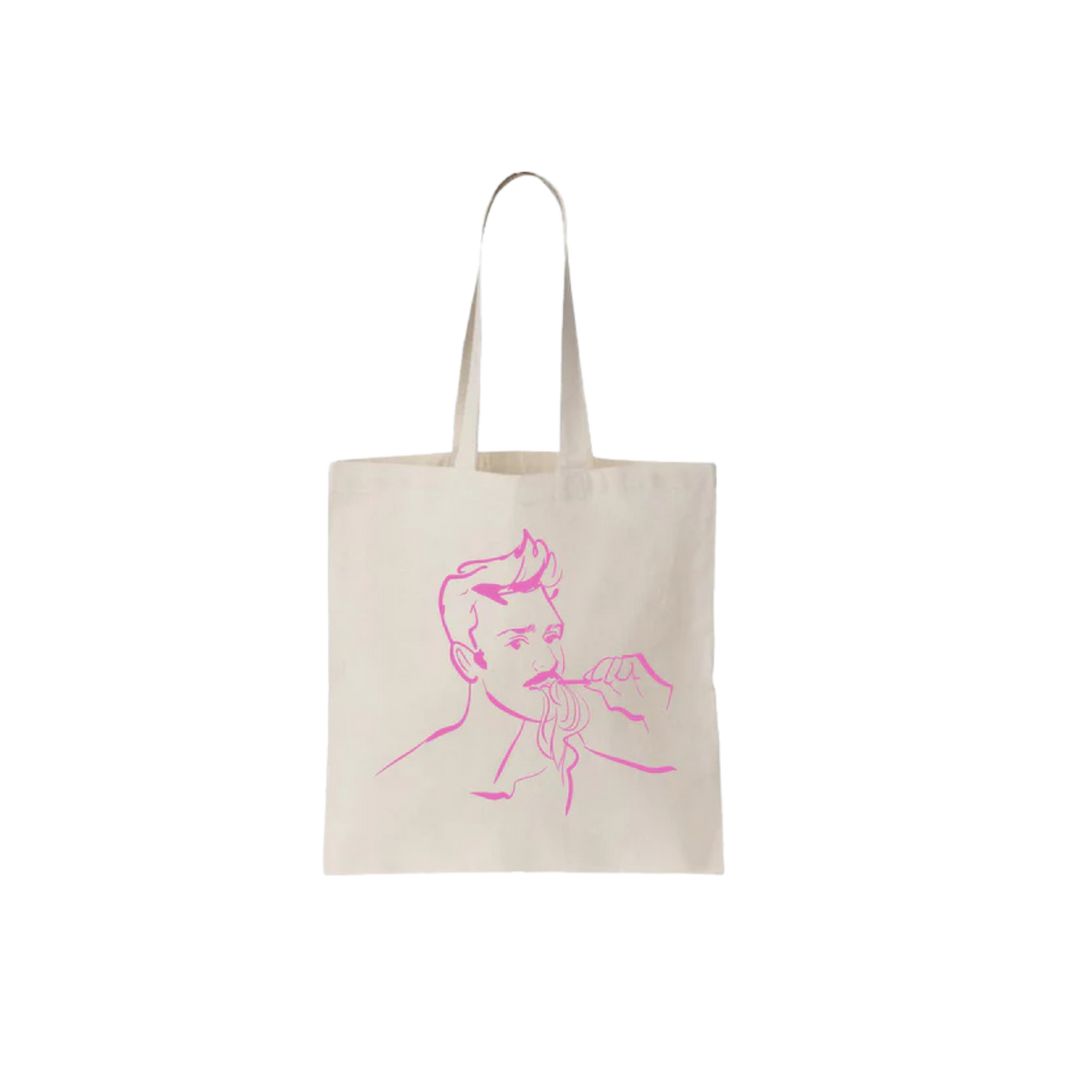Matteo Lane Mustache Tote - Pink