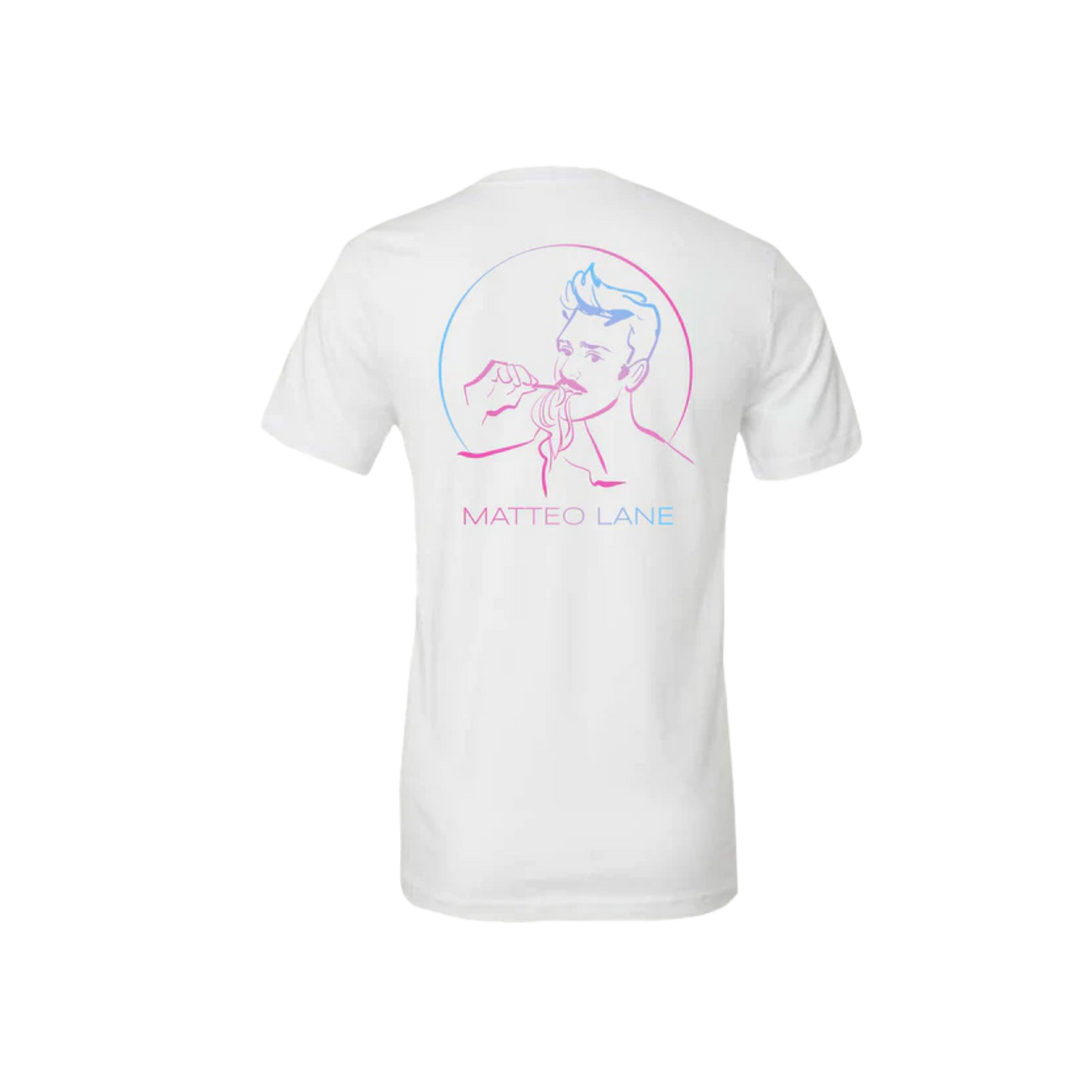 Matteo Lane Mustache Unisex Tee - White